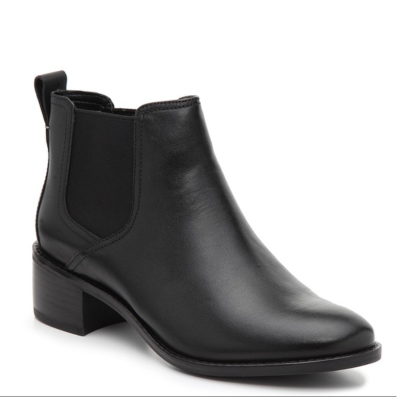 Cole Haan Corinne Chelsea Boot Black Leather Ankle Dressy Fall Chunky Gore Heel - Picture 2 of 16